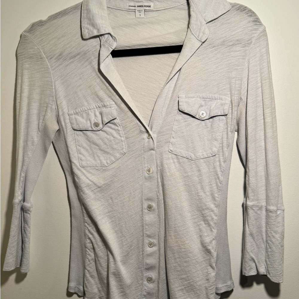 James Perse Pale Blue Collared Button Down - image 1